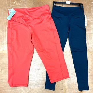Ideology Women's Plus Colorblocked Noir Winter Capri Leggings Black